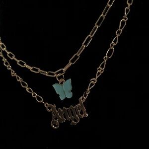 Stacked Butterfly Necklace